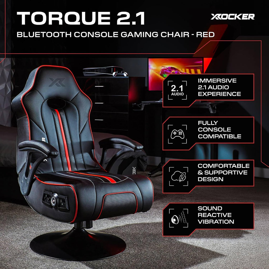 Torque 2.1 Audio Console Gaming Chair - Black / Red