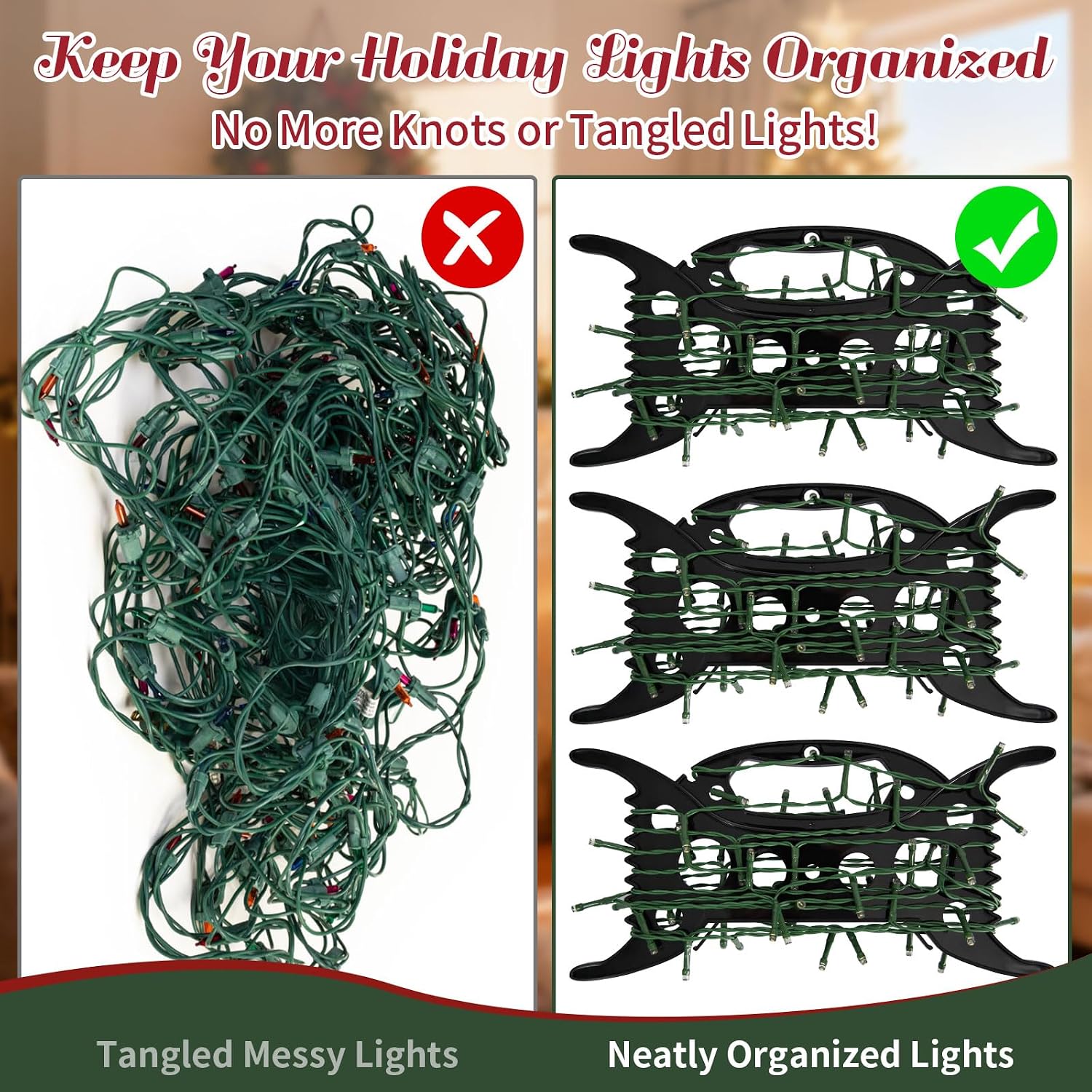 12PCS Christmas Lights Storage Holder All-Purpose Light Cord Wind Up Holiday Light Organizer, Xmas Light Storage Reels for Tree Lights,Extension Cord,Winder String, Wire Hose Storage