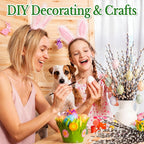 25 Stems Natural Dried Pussywillow Branches for Vases Decor, 15''-17'' Real Preserved Pussywillows with White Snow Willow Branches for Home Decor Wedding Party DIY Floral, Fireplace &Yard Decor