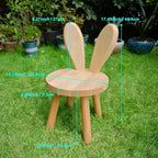 Bunny Chair for Ages 1.5-4 - Small Toddler Wooden Chair with 9.25" Seat Height, Solid Wood Rabbit Stool for Nursery, Playroom & Low Tables, Mini Kids Furniture - 1 Pack