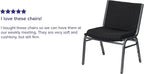 Rated Black Fabric Stack Chair with Ganging Bracket