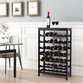 VASMIA 42 Bottles Bamboo Wine Rack,7-Tier Wine Rack Freestanding Floor with Table Top, Wine Storage Shelf for Kitchen Dining Room Bar,Black
