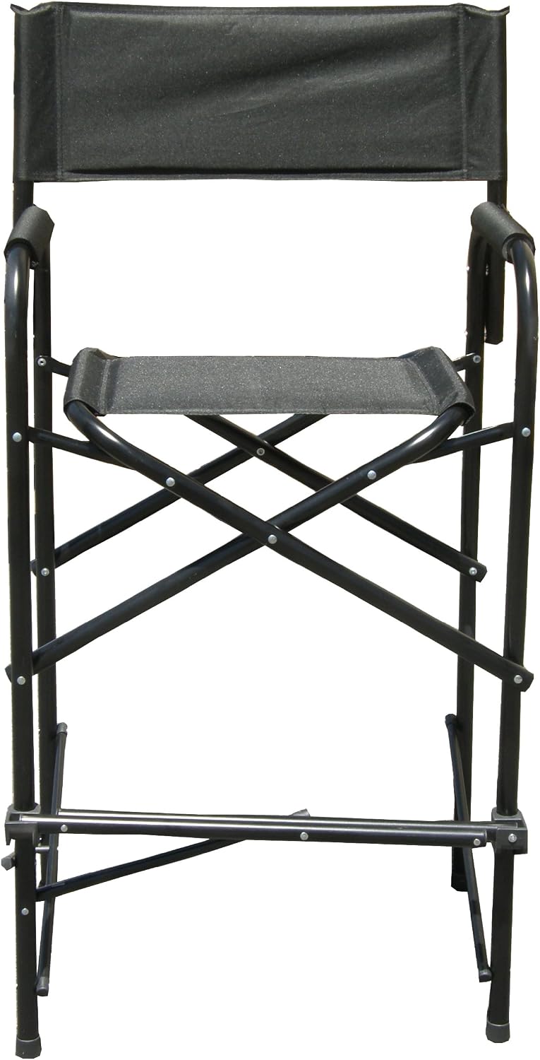 Impact Canopy Tall Folding Director's Chair, Heavy Duty, Set of 2 Chairs, Black