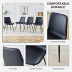 63"-79" Expandable Dining Table Set for 8, Wood Rectangle Dining Table and 8 Black PU Chairs, Sturdy Black Legs,Suitable for Home,Kitchen Dining Room,Easy Assemble and Clean