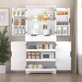 72" Tall Kitchen Pantry Cabinet with Fluted Doors, Freestanding Cupboard with 3 Keyboard Drawers, 6 Door Shelves Adjustable, Modern Storage Cabinet for Dining Room, Living Room, Office, White