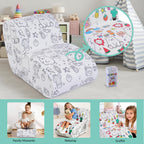 Graffiti Kids Couch Sofa，DIY Colorful Artistic Design, Ultra-Soft Comfort for Toddler Chair, Cute Graffiti Pattern Sofa for Girls and Boys, Comfy Toddlers Chairs for Bedrooms Living Rooms