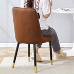 Dining Chairs Set of 2，Modern Dining Chairs, Equipped with Suede Nap Leather Backrest Cushions and Metal Legs, Suitable for Restaurants, Kitchens, and Dining Room Chairs