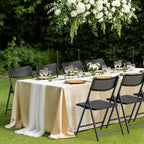 Black Folding Chairs 4-Pack, Breathable Plastic for Card Tables & Indoor Outdoor, Easy-Clean & Supports 400 Lbs