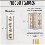 X DELUXE Minimalist Aztec Wood Wall Decor Set of 3 Geometric Scandinavian Boho Hanging Panels for Living Room Bedroom Hallway Office Modern Tribal MDF Wall Art Vertical Decorative Interior Accent