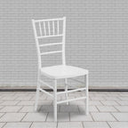 Flash Furniture 2 Pack HERCULES PREMIUM Series Silver Resin Stacking Chiavari Chair
