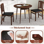 POWERSTONE Folding Dining Chairs Set of 4, Space Saving Foldable Kitchen Chairs with Padded Seat, Slatted Backrest, Solid Wood Frame, No Assembly for Dining Room Apartment Small Spaces