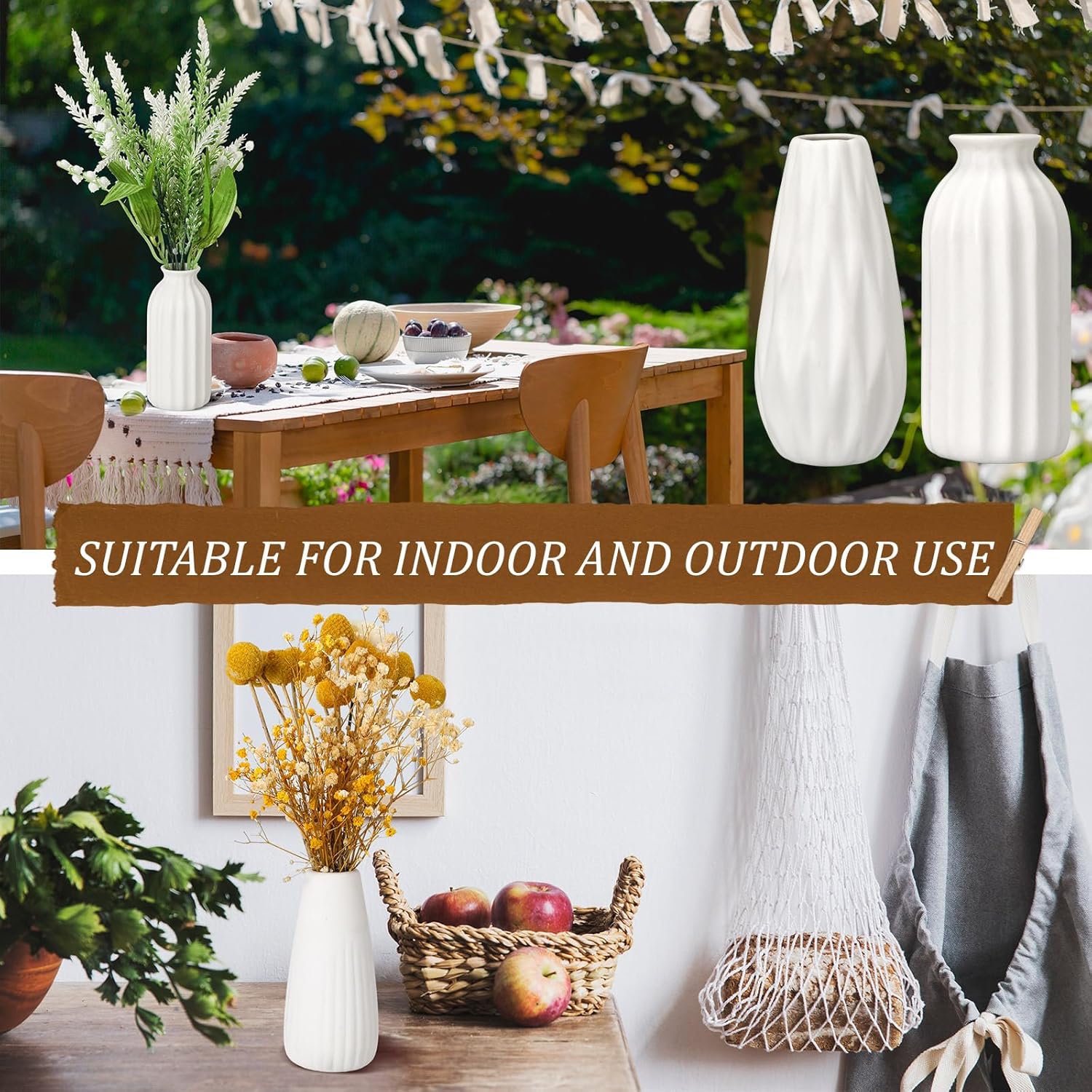 Yaomiao Set of 24 5'' White Ceramic Bud Vase Bulk Boho Rustic Small Flower Vase for Wedding Centerpieces Home Dining Table Decoration DIY Gift, 12 Styles