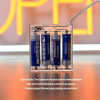 6V 4AA Battery Pack with USB Output - Portable Power Case for LED Neon Signs, Strip Lights & Fairy String - (2 Pack Transparent)
