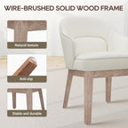 MALOL Dining Chairs Set of 2 with Lumbar Support,Fabric Upholstered Kitchen Chairs with Wooden Legs,Beige