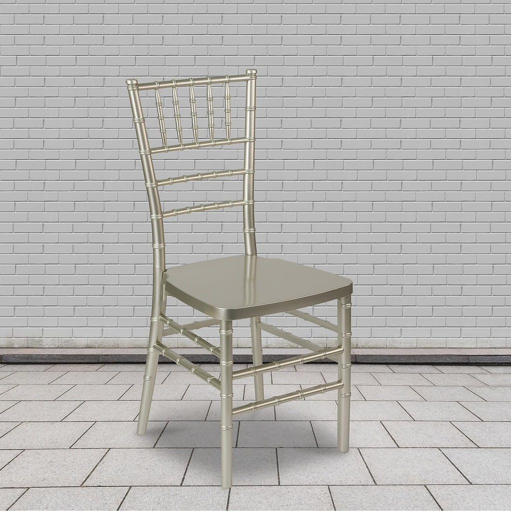 Flash Furniture 2 Pack HERCULES PREMIUM Series Champagne Resin Stacking Chiavari Chair