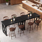 Tribesigns 55-Inch Bar Table, Industrial Counter Height Table with Sturdy Metal X-Frame Legs, Rectangular High Top Pub Table for Small Spaces, Dining Room, Kitchen, Home Bar (Black)