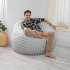 Jaxx 5 Foot Saxx Bean Bag Chair for Adults - Luxe Faux Fur, Mondo Ivory