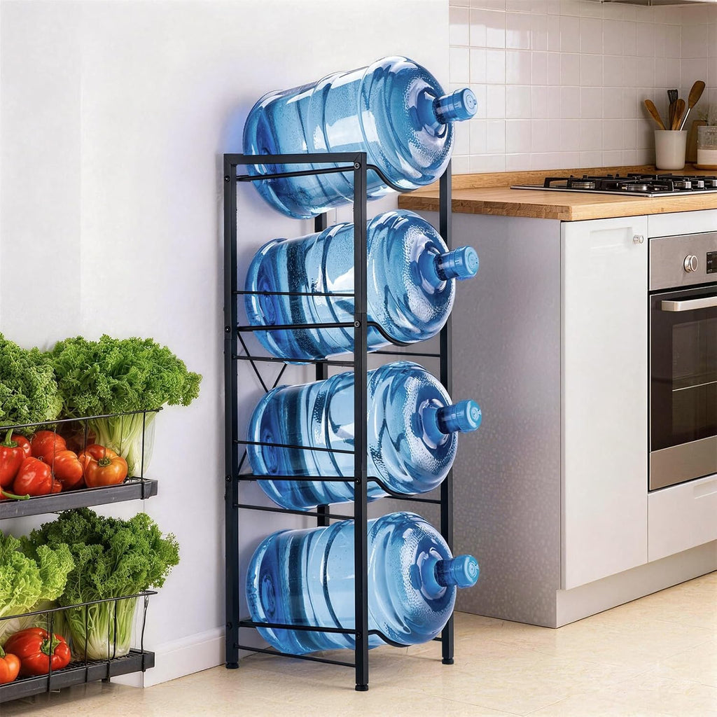 5 Gallon Water Jug Holder, 4-Tier Water Bottle Stand for 5 Gallon Water Dispenser, Water Jug Rack for Kitchen Living Room, Office