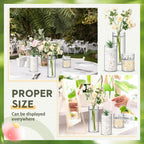 Nuogo 36 Pcs Plastic Cylinder Vases Tall Plastic Flower Vases for Centerpieces Hurricane Candle Holder for Home Wedding Office Party Formal Dinners Decorations (4''/6''/8'')