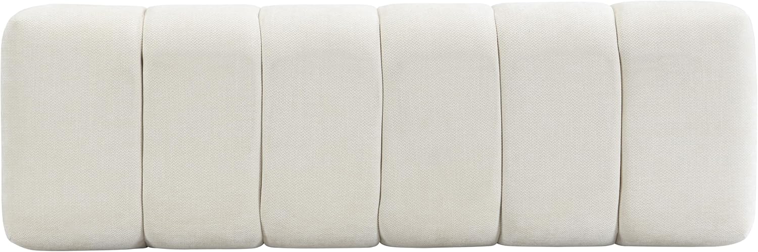 Christopher Knight Home Manila 50" Chenille Fabric Dining Bench for 2 People, Upholstery Ottoman Bench, End of Bed Footstool, Living Room Sofa Extra Seat/Footrest, No Assembly Needed, Light Beige