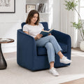 MINCETA Swivel Accent Chairs, Oversized Swivel Barrel Chair with High Density Foam, Velvet Fabric Reading Chairs, Upholstered Armchair for Living Room, Bedroom, No Assembly, Blue