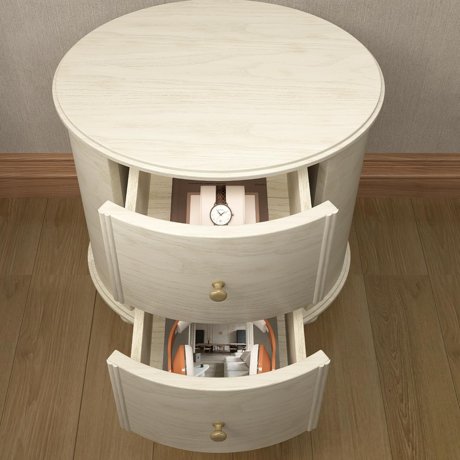 Chogori Solid Wood Plywood End Table Set of 2, Elegant Pine Side Tables with 2 Drawers, Compact & Versatile Nightstand for Living Room, Bedroom, or Small Spaces Easy Assembly & Timeless Design