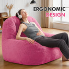 Homguava Bean Bag Chairs for Adults,Giant Beanbag Couch Adult Bean Bag Chair with Filler Included,Modern Lazy Sofa Comfy Chair for Living Room(Pink)