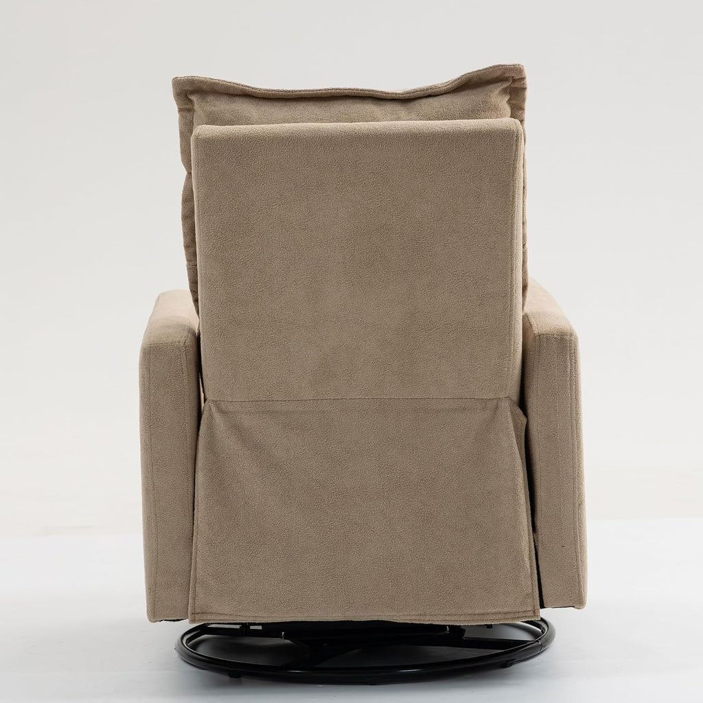 ERYE Modern Manual Reclining Chair Glider Rocker Chair with Swivel for Living Room Bedroom, Manual Lovely Recliner Armchair Boucle Upholstered 360° Swivel Nursery Armchair