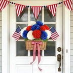 Yunfan 4th of July Decorations Patriotic Decor 12Pcs Artificial Flowers Red White and Blue for Independence Memorial Veterans Labor Fourth of July Home Party Centerpiece Vase