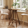 Solid Wood Bar Table, 31.5" Round Pub Bistro Table for Cafe, Dining Room, Kitchen, Living Room