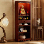 Altar Cabinet, Pooja Cabinet, Thick Bamboo Altar Table, Personal Meditation Temple for Temples and Homes, Meditation Shrine with Drawers & Storage(Style A,53cm/20.8in)