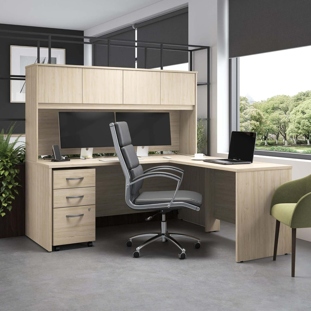 Bush Business Furniture Studio C 72W Desk Hutch in Natural Elm, Storage for Home or Professional Office