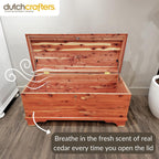 DutchCrafters Red Cedar Wood Blanket Storage for Living Room, Fully Lined Hope Chest, Bedroom Bench, Lockable Storage Box, Locking Chest with Handles and Waterfall Edge - Amish Made in USA (45" Large)