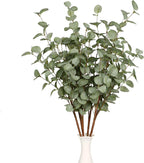 6 Pcs 27" Eucalyptus Stems Greenery Stems Eucalyptus Leaf Spray in Green Silk Plastic Plants Floral Artificial Plants for Home Party Wedding Decoration