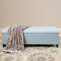 Storage Ottoman Bench, End of Bed Ottoman Bench Legs, Upholstered Entryway Storage Bench, for Bedroom, Living Room, Holds up to 250 lb, Beige (Light Sky)