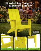 MXIMU Adirondack Chairs Set of 4 Outdoor: 450lb Capacity&33in Tall Backrest Oversized Modern Adirondack Chairs - Comfortable All-Weather Fire Pit Chair - Easy Assembly True Wood Grain Lawn Chair