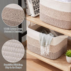 OIASKET Storage Baskets for Organizing, Woven Baskets for Shelves, Rectangle Decorative Organizer for Storage Clothes, Toy, Books, Towels Nursery Bins 3 Pack (Gradient Yellow, 14.17"x9.85"x9.45")