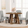 Garvee 43.3" Round Dining Table for 4-6 People, Circle Kitchen Table with Wooden Pedestal Base and Storage Shelf Space Saving Dining Room Table for Kitchen, Living Room, Apartment