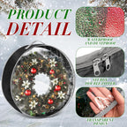 4 Pcs Christmas Wreath Storage Bag, Christmas Garland Storage Container with Clear Window, Zipper & Handle for Xmas Holiday Seasonal Wreath Garland Box(Black,30")