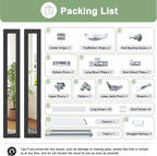 Bifold Doors 48" x 80" Opening, Mirrored Bifold Closet Door with Hardware Kit, Interior Bi Fold Door for Closet/Pantry/Laundry, Folding Barn Doors Panels, Easy to Install, Black