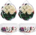4 PCS Clear Wreath Storage Bag, 24x8 Inch Christmas Wreath Storage Container, Heavy Duty PVC Wreath Protector with Handle for Xmas Holiday Seasonal Wreath Garland (White)