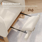 GarveeHome Rocking Chair, Nursery Glider Chair with Footrest, White | Modern Teddy Fleece Rocking Chair with Side Pocket and Pillow, Rocker Chair for Living Room Bedroom Nursing Room