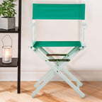 Casual Home 18" Director's Chair White Frame with Teal Canvas