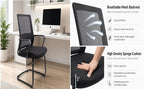 Office Guest Chairs Mid Back Reception Chairs Set of 4 Computer Side Chair with Lumbar Support for Home Waiting Area Conference Room Bedroom Carpet