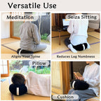 Zafu Meditation Cushion Japan Made | Authentic Zen Temple Style Zazen Seat – Firm Kapok Filling for Mindfulness, Yoga & Posture Support