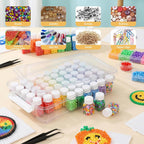 Bead Organizer Box with 54 Small Containers, 13.8" L x 9.3" W x 2.6" H Clear Plastic Bead Storage Box for Jewelry Making, Craft, Beads, DIY