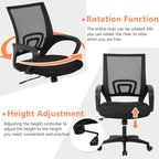 PayLessHere Home Office Chair Desk Computer Chair Adjustable Ergonomic Lumbar Support Armrest Executive with High Density Mesh 360 Degree Swivel Chair for Men Women Adults, Black