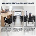 [20 Pack] Folding Office Chairs, Heavy Duty Conference Room Chairs with Mesh Back & Padded Seat, Stackable Training Room Chair for Guest Reception, Classroom, Waiting Room