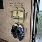 2026 New 2 Pack RV Shoe Storage, Foldable Aluminum Camper Shoe Organizer, Wall Mounted Shelf For Travel Trailer Organization Accessories And Camper Storage Black