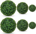 Thiccywoov 6 Pack Artificial Plant Topiary Ball Set, 3 Sizes 4''/7''/9'', Faux Greenery Boxwood Grass Balls Decorative Plants Decor for Backyard, Balcony, Garden, Indoor Outdoor Home Wedding Party